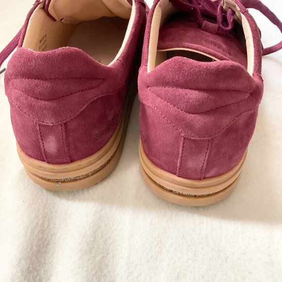 NEW BIRKENSTOCK BURGANDY red suede leather sneaker shoes MENEU42 US9 WOMEN 10.5 - Picture 4 of 9